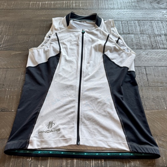 Hincapie Tops - Hincapie Black and White Sleeveless Cycling Vest Jersey Size Large Sporty Bike